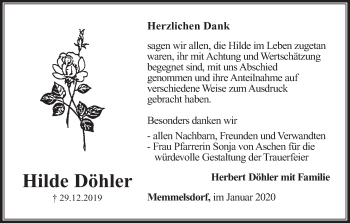 Anzeige von Hilde Döhler von MGO