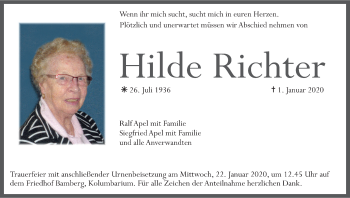 Anzeige von Hilde Richter von MGO