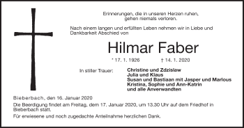 Anzeige von Hilmar Faber von MGO