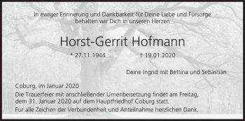 Anzeige von Horst-Gerrit Hofmann von MGO