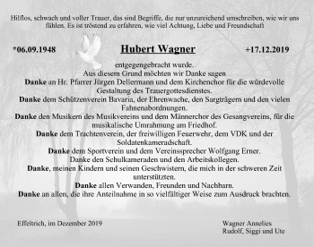 Anzeige von Hubert Wagner von MGO