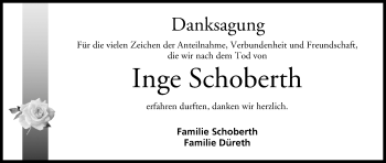 Anzeige von Inge Schoberth von MGO