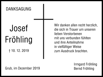 Anzeige von Josef Fröhling von MGO