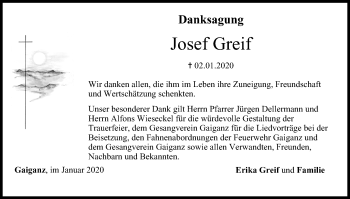 Anzeige von Josef Greif von MGO