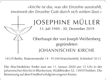Anzeige von Josephine Müller von MGO