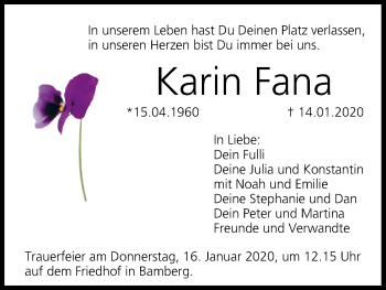 Anzeige von Karin Fana von MGO