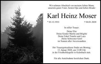 Anzeige von Karl Heinz Moser von MGO