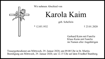 Anzeige von Karola Kaim von MGO