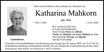Anzeige von Katharina Mahkorn von MGO
