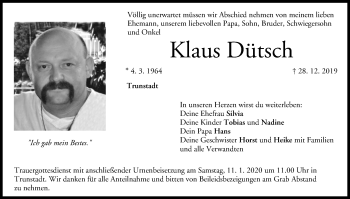 Anzeige von Klaus Dütsch von MGO