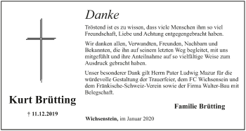 Anzeige von Kurt Brütting von MGO