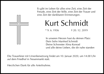 Anzeige von Kurt Schmidt von MGO