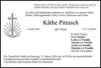 Anzeige von Käthe Pitrasch von MGO