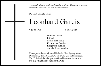 Anzeige von Leonhard Gareis von MGO