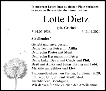 Anzeige von Lotte Dietz von MGO