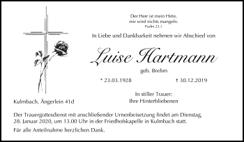 Anzeige von Luise Hartmann von MGO