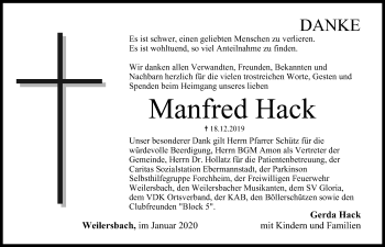 Anzeige von Manfred  Hack von MGO