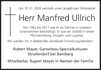 Anzeige von Manfred Ullrich von MGO