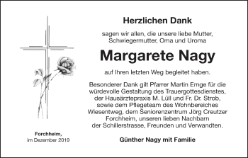 Anzeige von Margarete Nagy von MGO