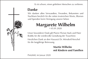 Anzeige von Margarete Wilhelm von MGO