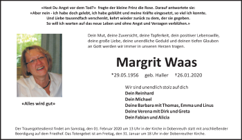 Anzeige von Margrit Waas von MGO