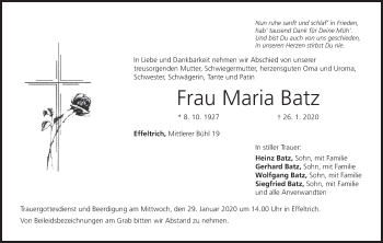Anzeige von Maria Batz von MGO
