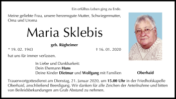 Anzeige von Maria Sklebis von MGO