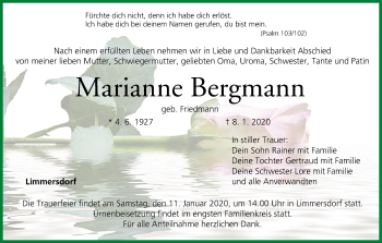 Anzeige von Marianne Bergmann von MGO