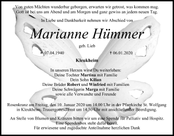 Anzeige von Marianne Hümmer von MGO