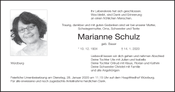 Anzeige von Marianne Schulz von MGO