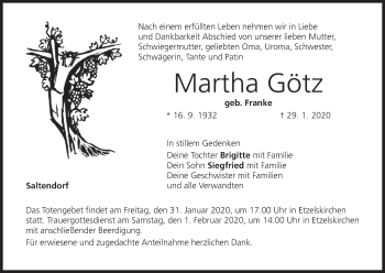 Anzeige von Martha Götz von MGO