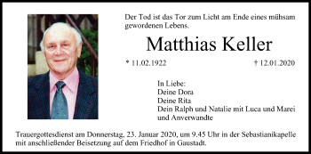 Anzeige von Matthias Keller von MGO