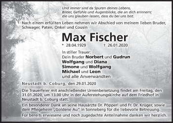 Anzeige von Max Fischer von MGO