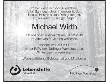 Anzeige von Michael Wirth von MGO