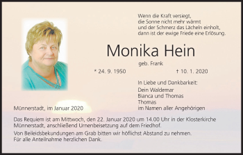 Anzeige von Monika Hein von MGO