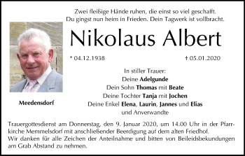 Anzeige von Nikolaus Albert von MGO