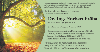 Anzeige von Norbert Fröba von MGO