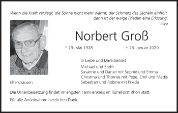Anzeige von Norbert Groß von MGO