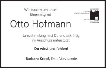 Anzeige von Otto Hofmann von MGO