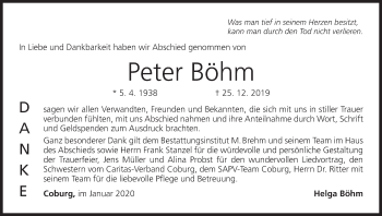 Anzeige von Peter Böhm von MGO