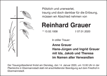 Anzeige von Reinhard Grauer von MGO