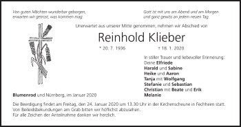 Anzeige von Reinhold Klieber von MGO