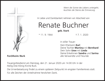 Anzeige von Renate Buchner von MGO