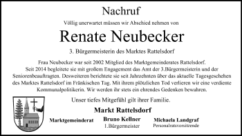 Anzeige von Renate Neubecker von MGO