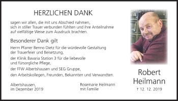 Anzeige von Robert Heilmann von MGO