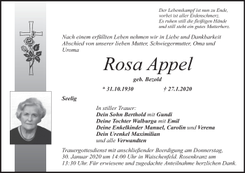 Anzeige von Rosa Appel von MGO