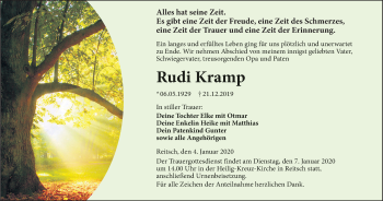 Anzeige von Rudi Kramp von MGO