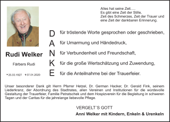 Anzeige von Rudi Welker von MGO