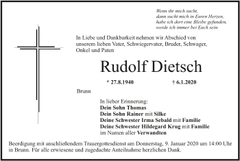 Anzeige von Rudolf Dietsch von MGO