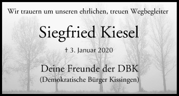 Anzeige von Siegfried Kiesel von MGO